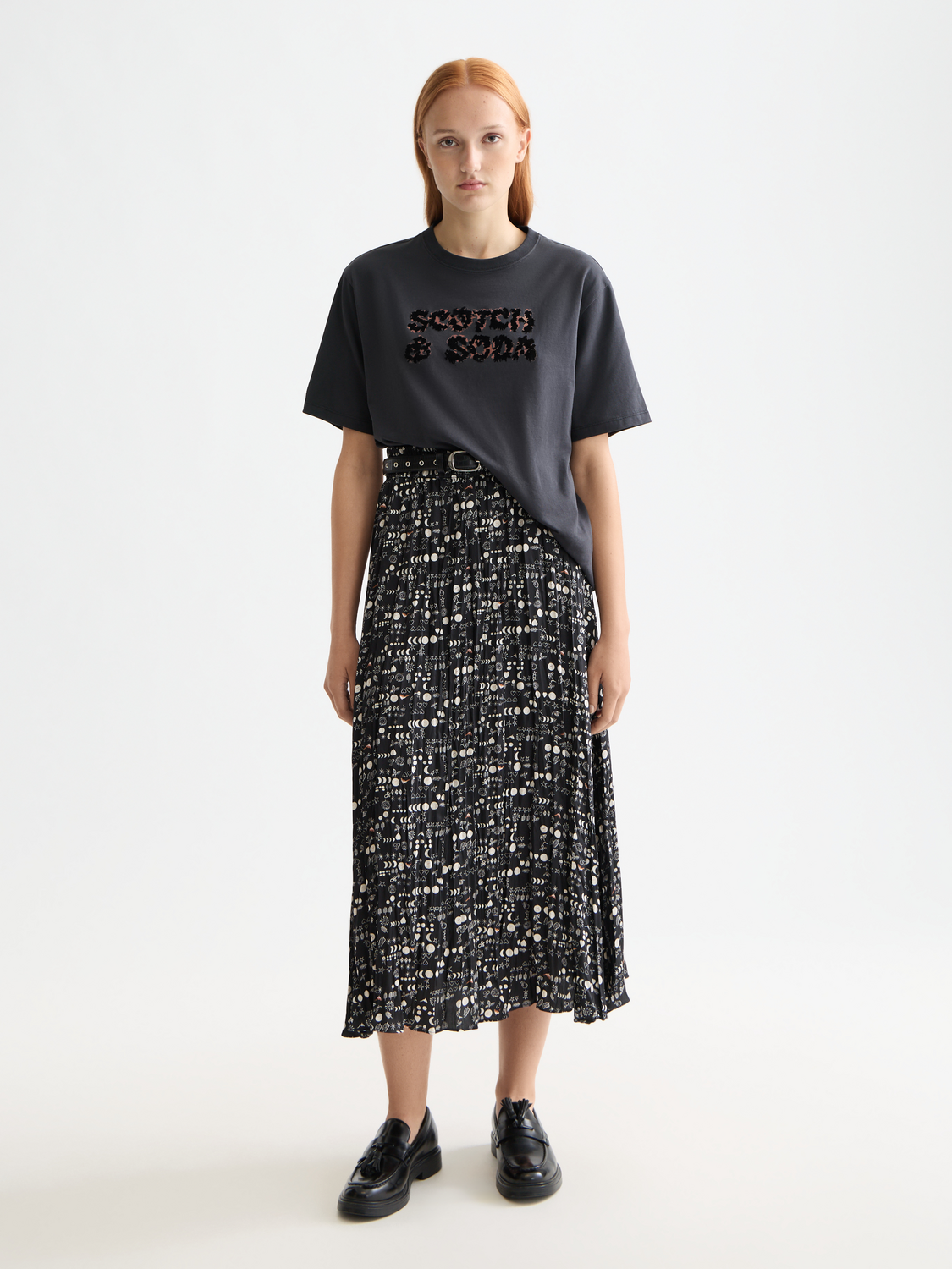 Crinkle pleated midi skirt - Scotch & Soda AU