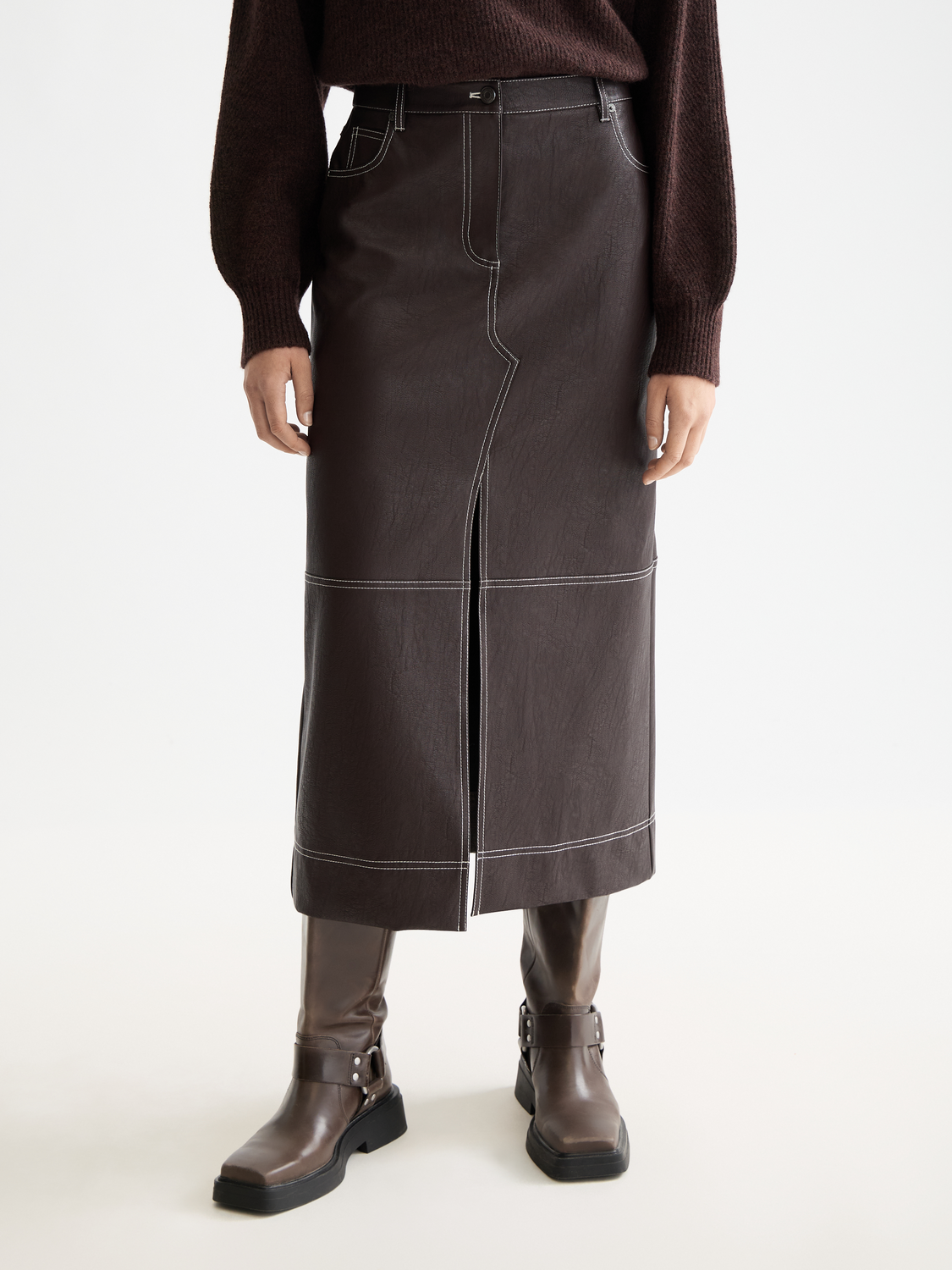 Faux leather midi skirt - Scotch & Soda AU