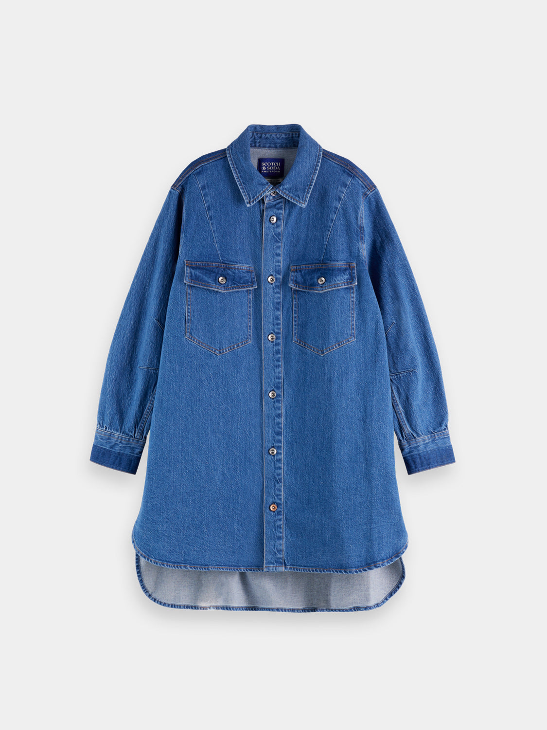 Washed denim mini shirtdress - Scotch & Soda AU