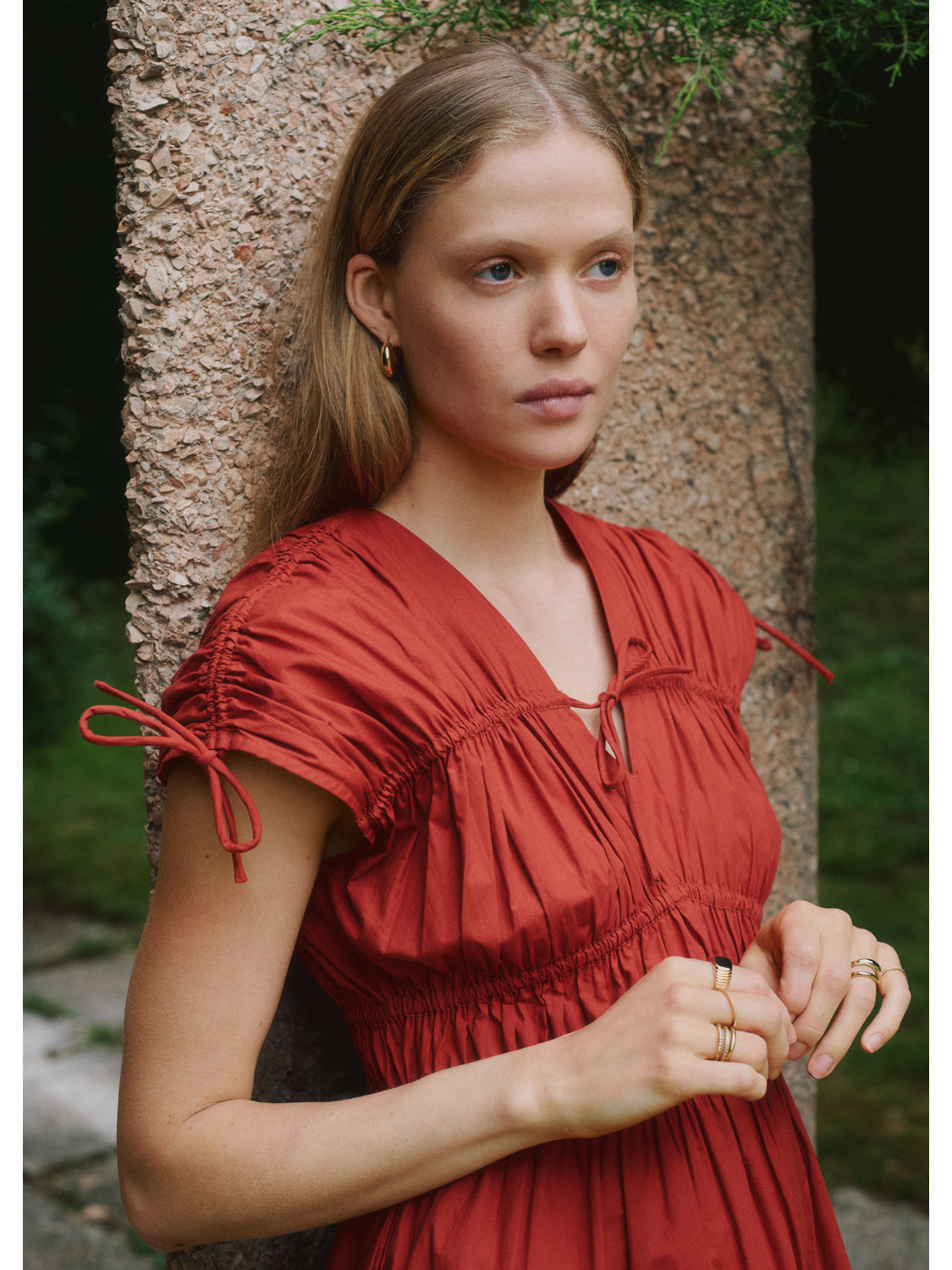 Gathered midi dress - Scotch & Soda AU