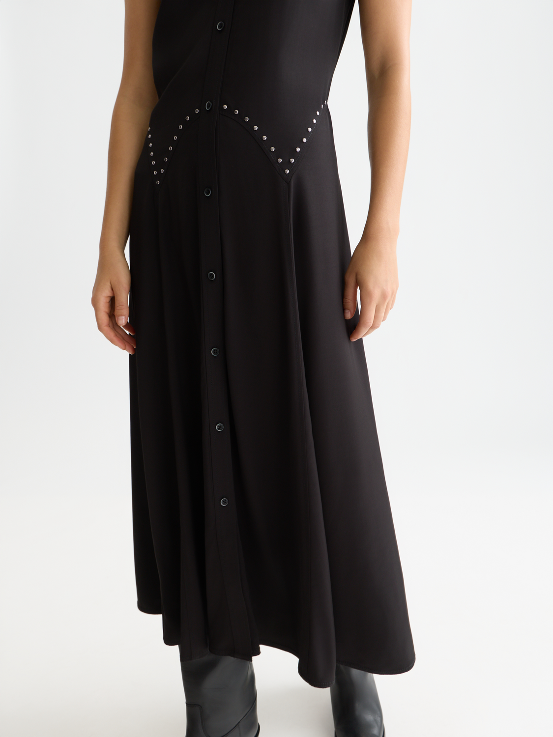 Studded button midi dress - Scotch & Soda AU
