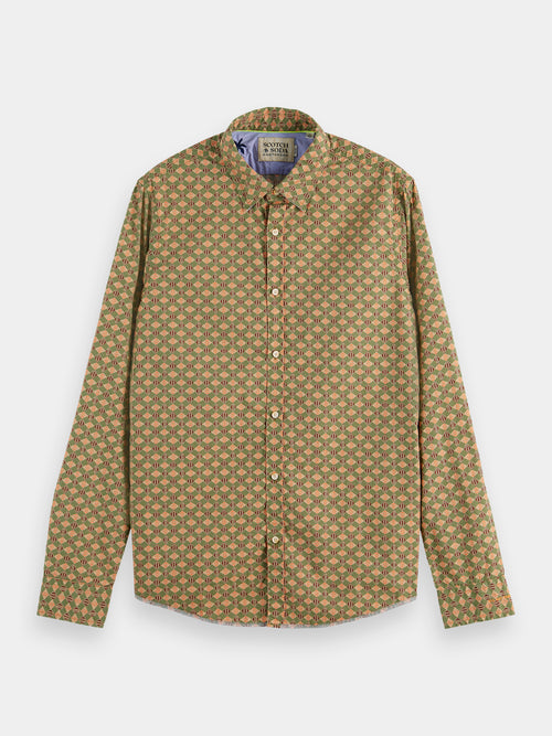 Slim-fit printed poplin shirt - Scotch & Soda AU