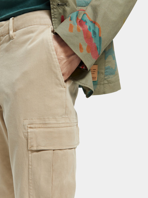 Stuart regular slim-fit organic cotton cargo trousers - Scotch & Soda AU