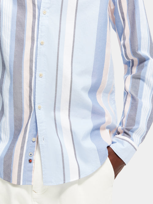 Regular-fit striped organic Oxford shirt - Scotch & Soda AU