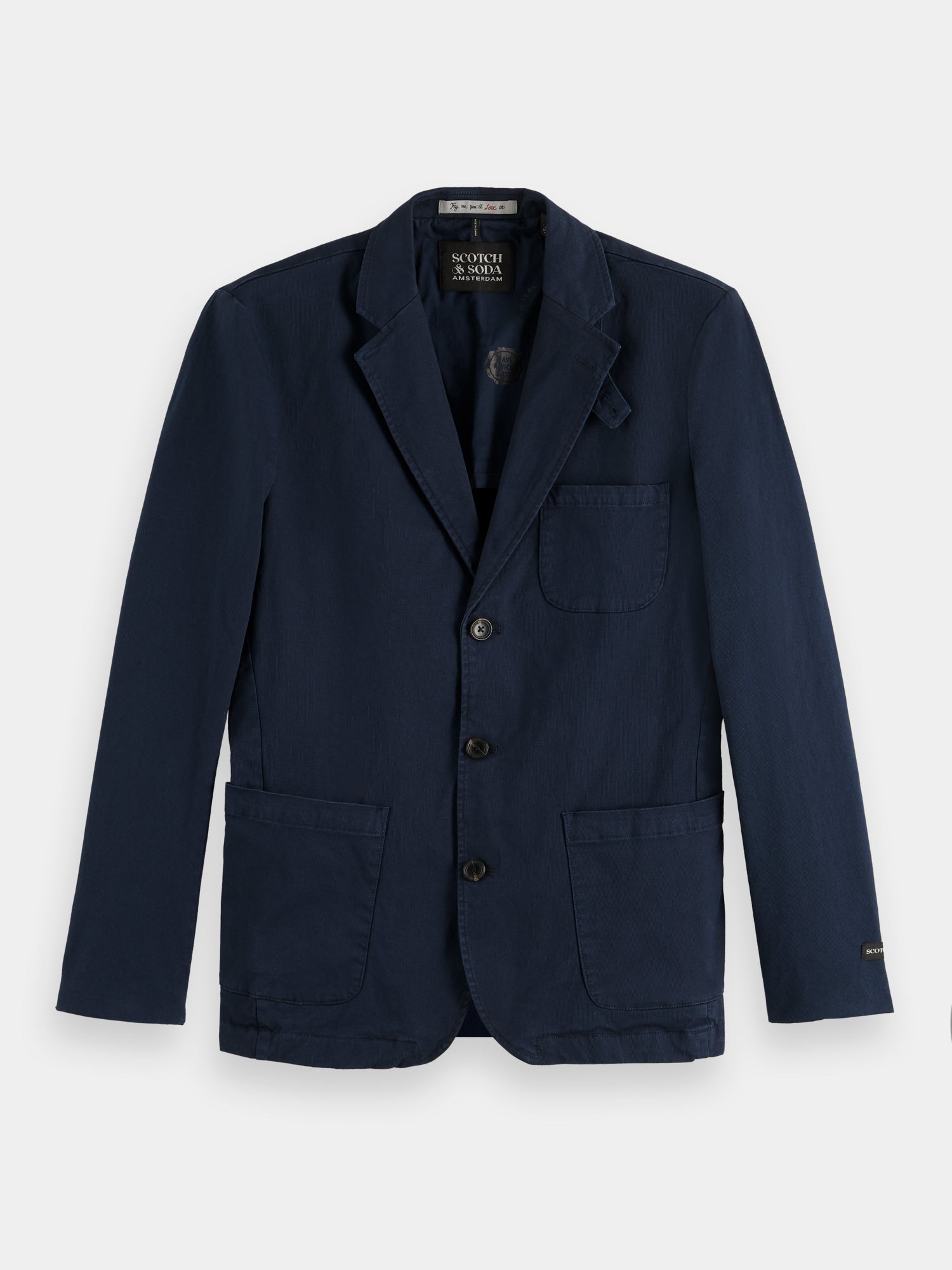 Structured garment dyed cotton-blend blazer - Scotch & Soda AU