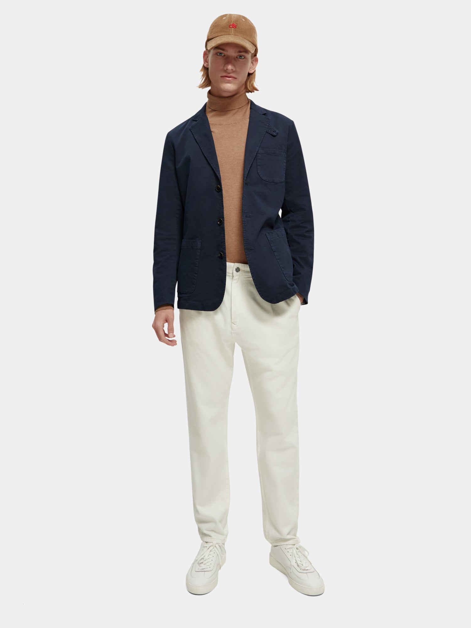 Structured garment dyed cotton-blend blazer - Scotch & Soda AU