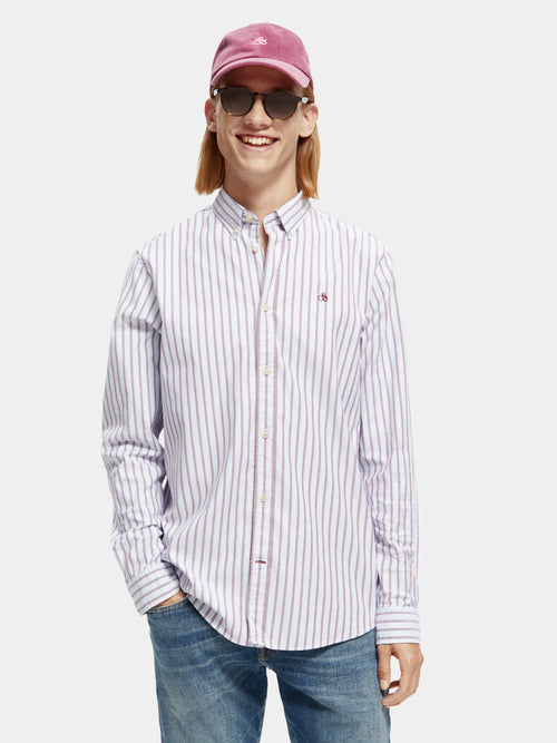 Striped organic cotton Oxford shirt - Scotch & Soda AU