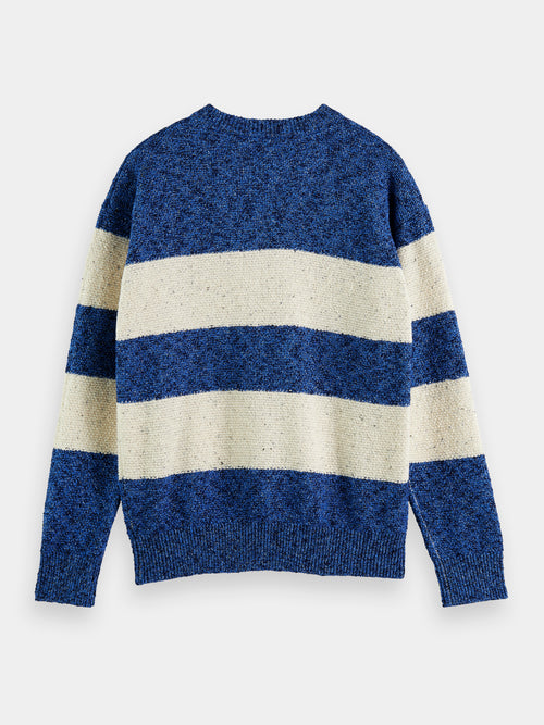 Relaxed fit structured striped sweater - Scotch & Soda AU