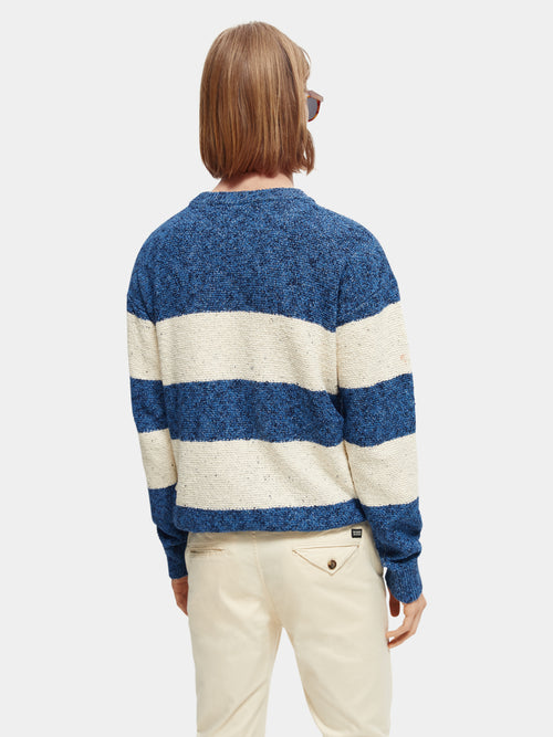Relaxed fit structured striped sweater - Scotch & Soda AU
