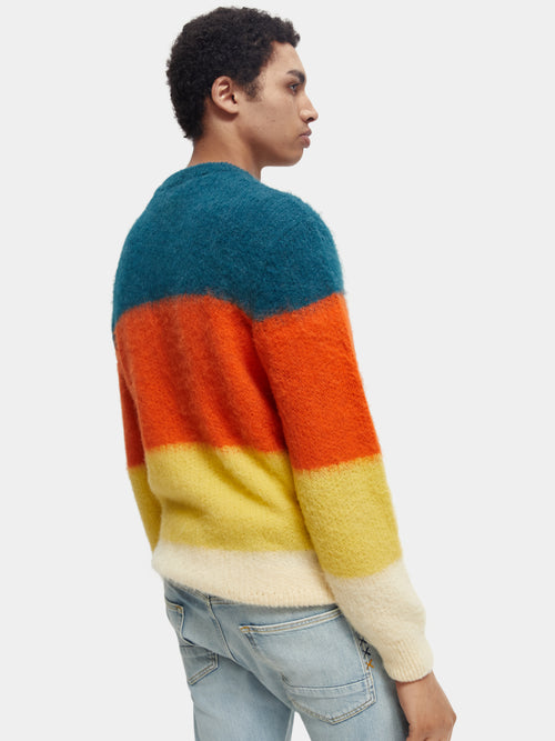 Multi-coloured panelled jacquard sweater - Scotch & Soda AU