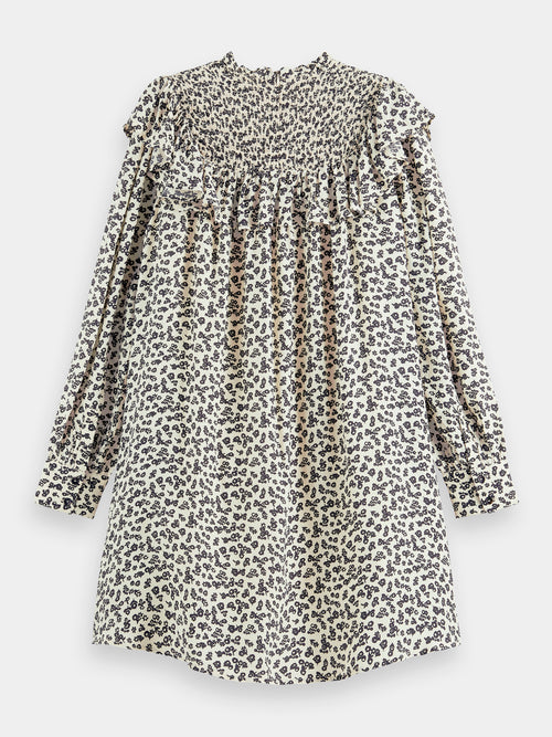 Frilled long sleeved dress with smocked collar - Scotch & Soda AU