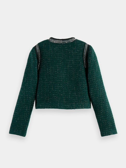 新品未使用】Wool-Blend Cropped Tweed Blazer M - テーラードジャケット