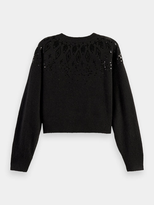 Relaxed fit wool-blend sequined sweater - Scotch & Soda AU