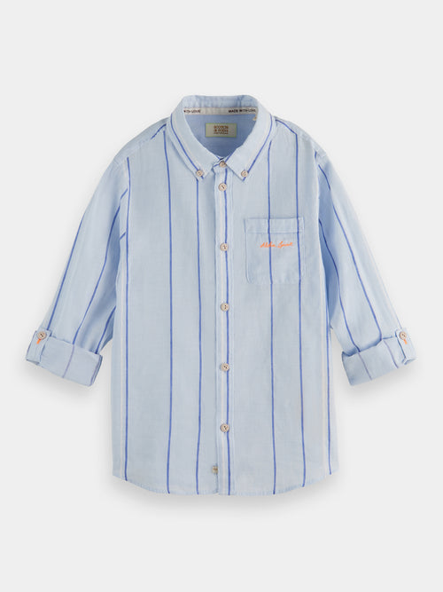 Linen-blend long-sleeved shirt - Scotch & Soda AU