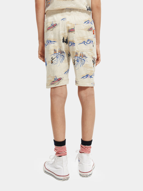 Printed organic cotton sweatshorts Scotch Soda AU