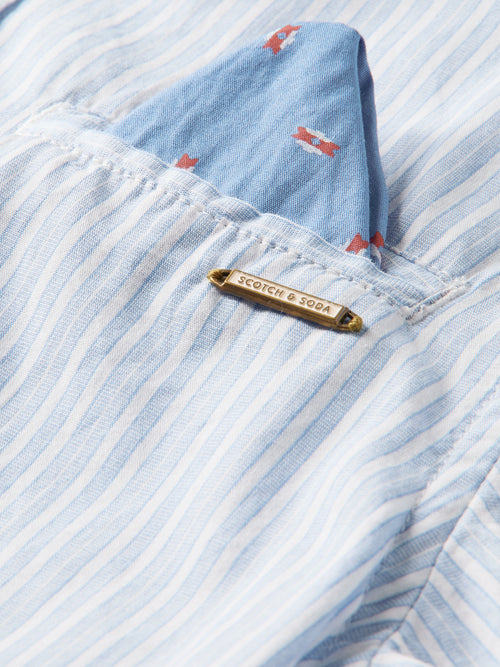 Regular-fit yarn-dyed striped long-sleeved shirt - Scotch & Soda AU