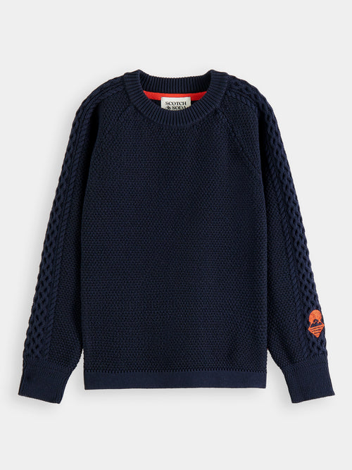 Sweater with ladder stitched sleeves - Scotch & Soda AU