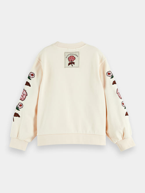 Embroidered voluminous sleeve sweatshirt - Scotch & Soda AU