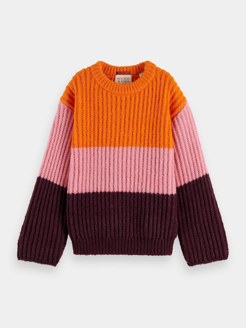 Chunky knit colour-blocked sweater - Scotch & Soda AU