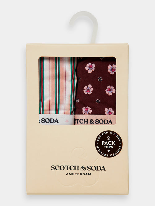 2-pack printed jersey tops - Scotch & Soda AU